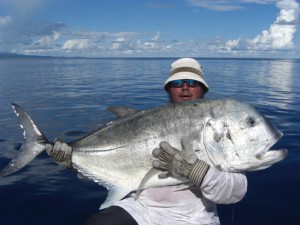 Phil with his biggest GT aboard Bite Me